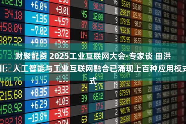 财聚配资 2025工业互联网大会·专家谈 田洪川:人工智能与工业互联网融合已涌现上百种应用模式